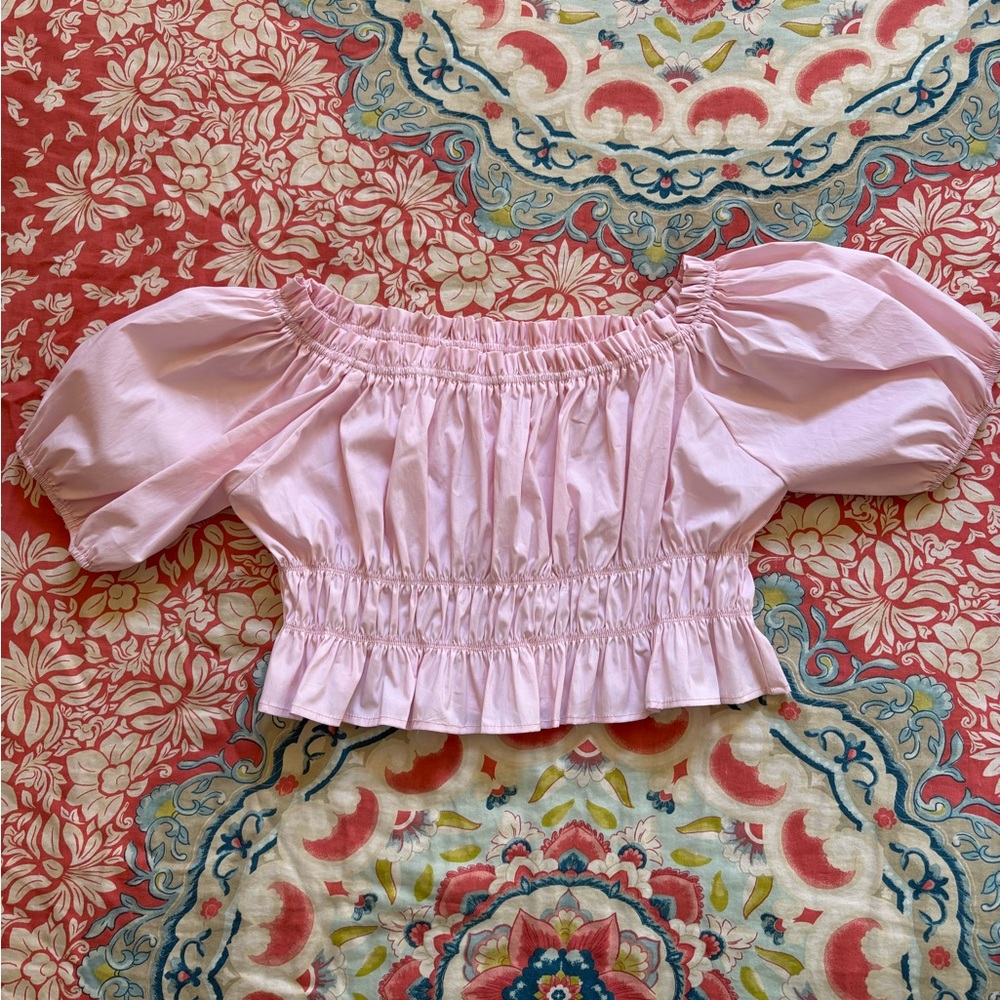GB Off The Shoulder Pink Crop Top NWOT